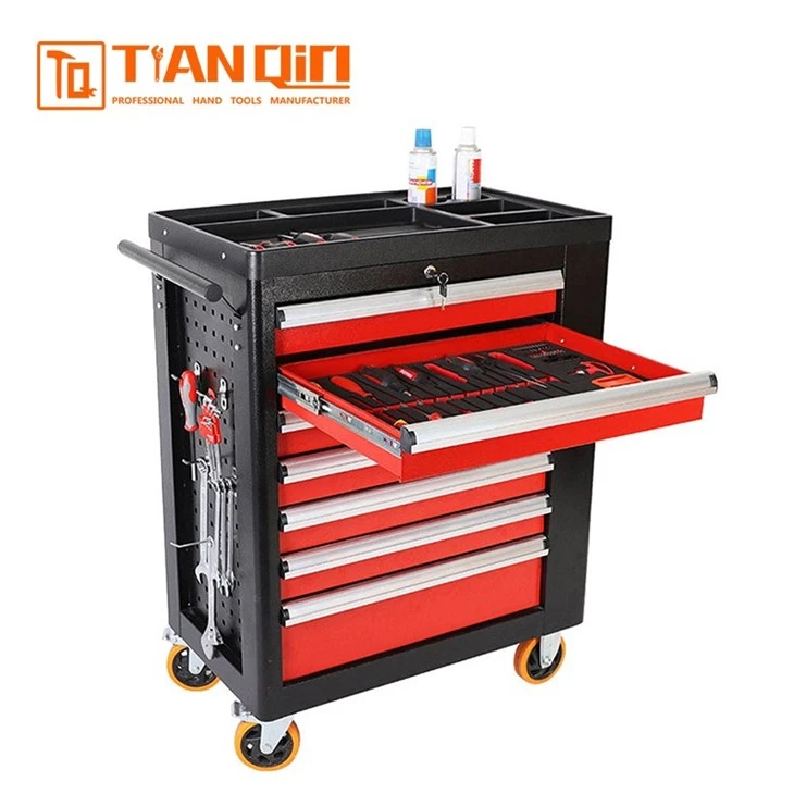 82473-Stainless Steel Tool Trolley With 7 Drawers factory