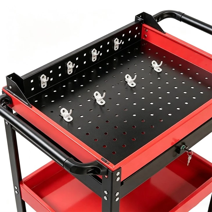 82748 Multifunctional Tool Cart With Pegboard Back Panel factory