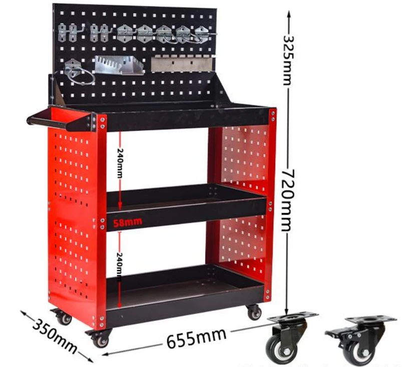 82750-Heavy Duty 3-Tier Mobile Tool Storage Garage Trolley With Wheels 82750-Heavy Duty 3-Tier Mobile Tool Storage Garage Trolley With Wheels