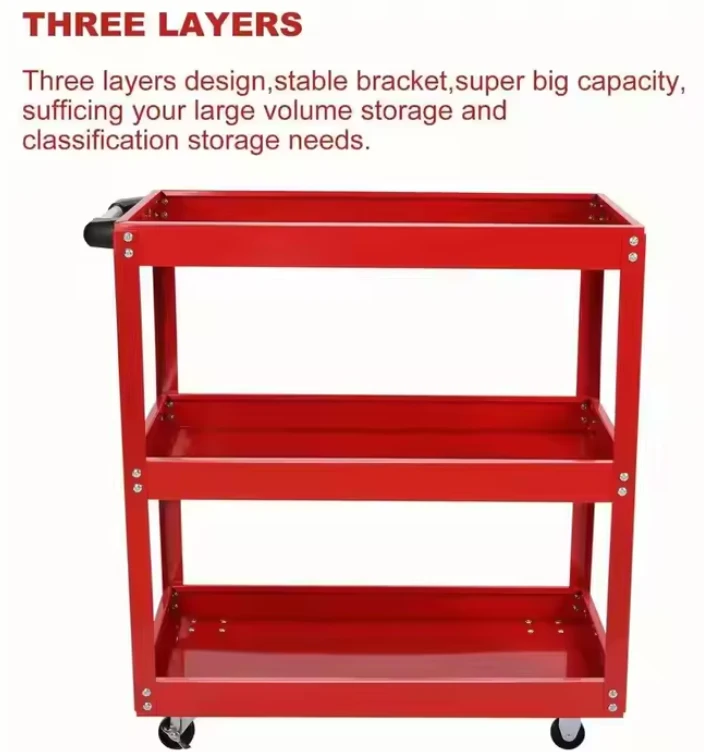 82754:3-tier Heavy Duty Rolling Tool Cart factory 82754:3-tier Heavy Duty Rolling Tool Cart factory