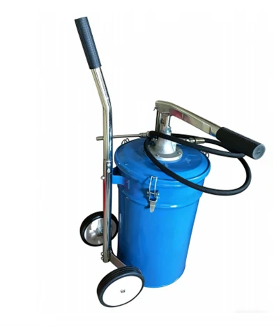 25L Portable Hand-Operated Grease Pump Dispenser With Wheels & Trolley